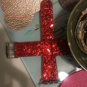 Red glitter watch bands